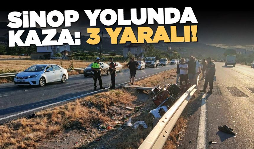 Otomobille elektrikli bisiklet çarpıştı: 3 yaralı