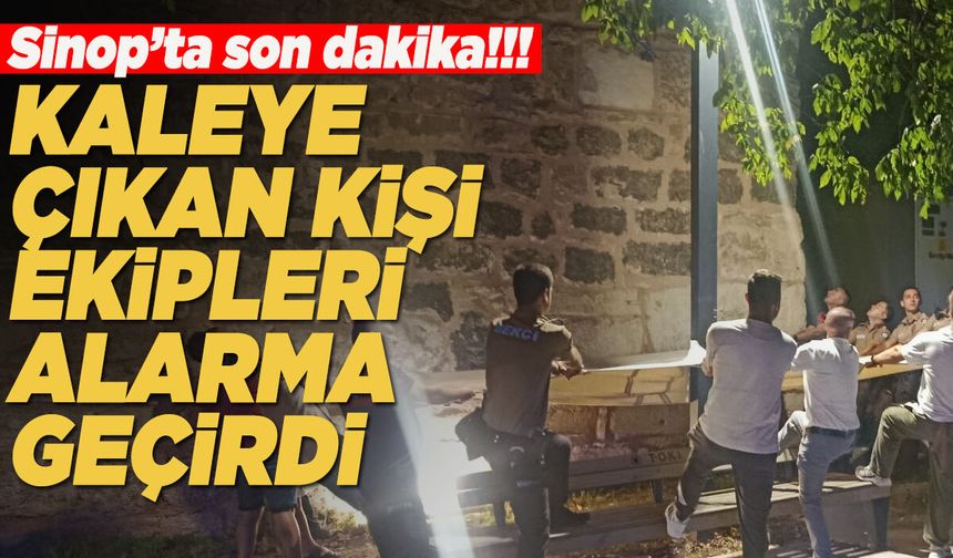 Tarihi Sinop Kalesi'ne Çıkan Şahsı Polis İkna Etti