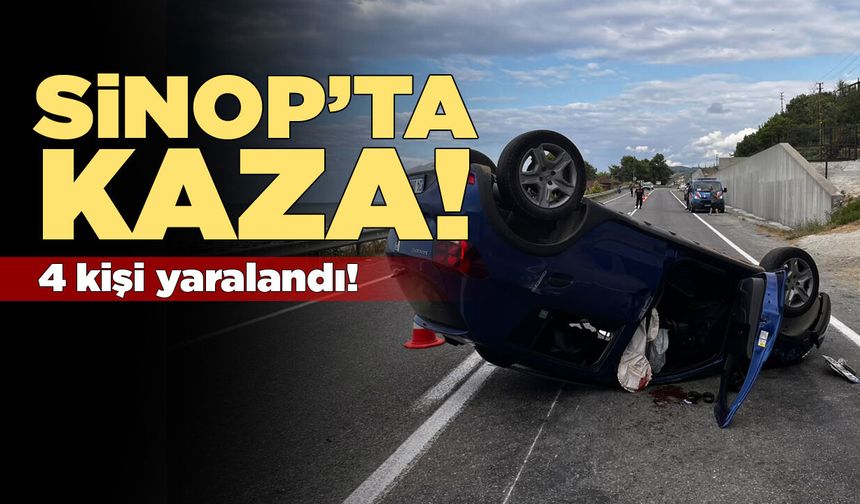 Sinop'ta iki otomobilin karıştığı kazada 4 kişi yaralandı