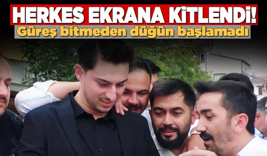 Başpehlivan Erkan Taş için düğün konvoyu durdu!