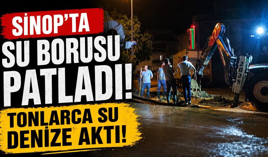 Patlayan borudan akan su Karakum'a kadar ulaştı