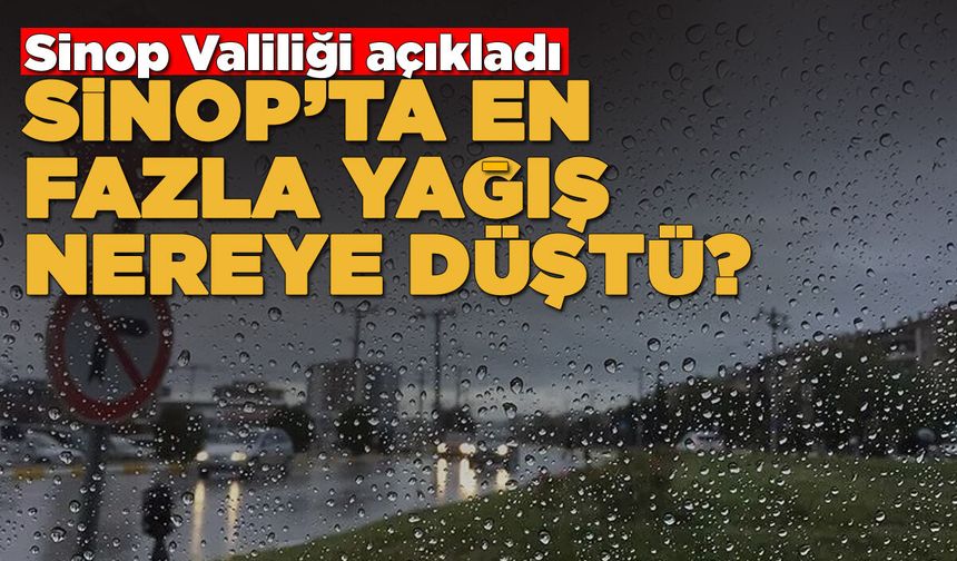 Sinop'ta en çok yağış nereye düştü?