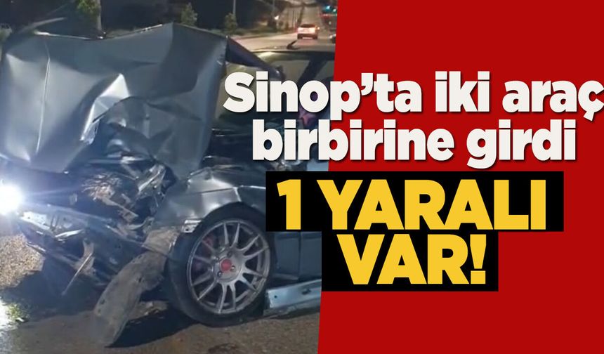 Sinop'ta Benzin İstasyonu Girişinde Kaza