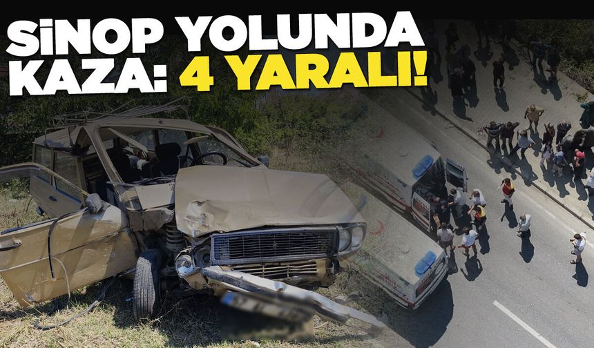 Otomobil ile üç tekerlekli motosiklet çarpıştı: 4 yaralı!
