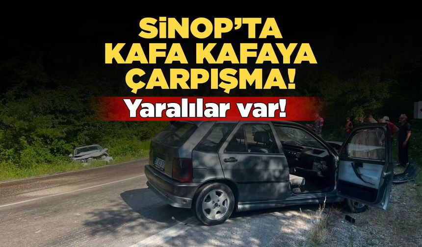 Sinop’ta iki otomobil kafa kafaya çarpıştı