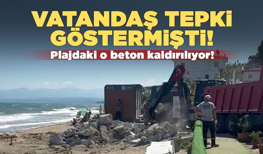 Sinop sahilinde tepki çeken beton kaldırılıyor