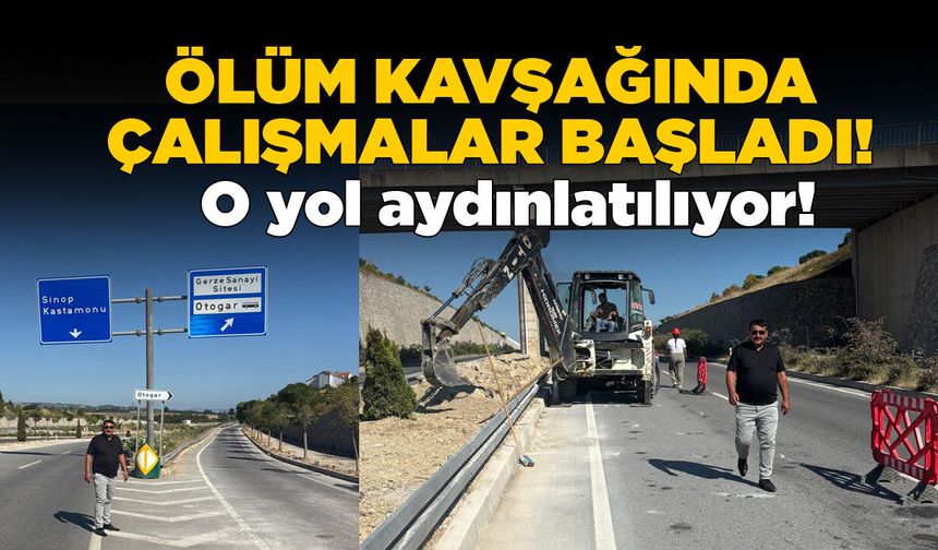 Kazaların yaşandığı o kavşakta aydınlatma çalışması başlatıldı