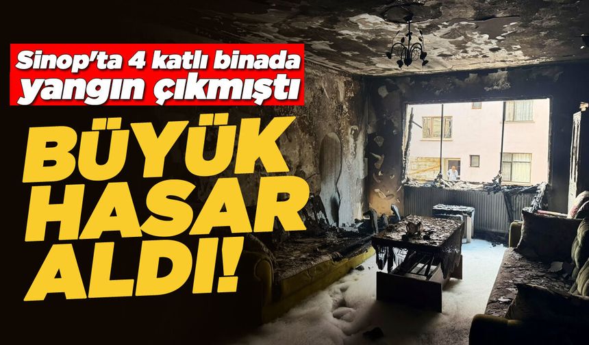 4 katlı binada çıkan yangın büyük hasar bıraktı