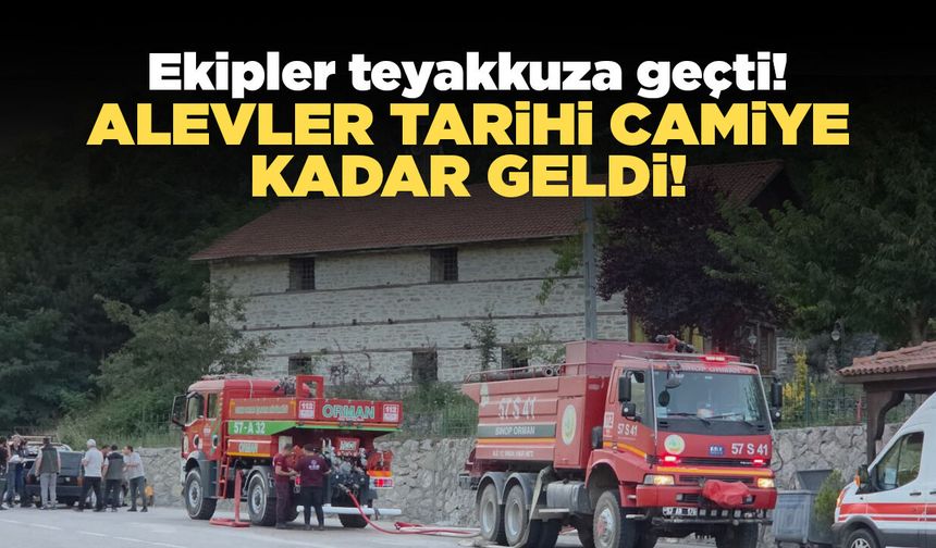 Sinop’ta orman yangını: Alevler tarihi caminin kapısına dayandı