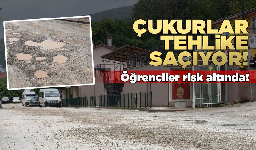 Öğrencilerin kullandığı bu yol kazalara davetiye çıkarıyor!