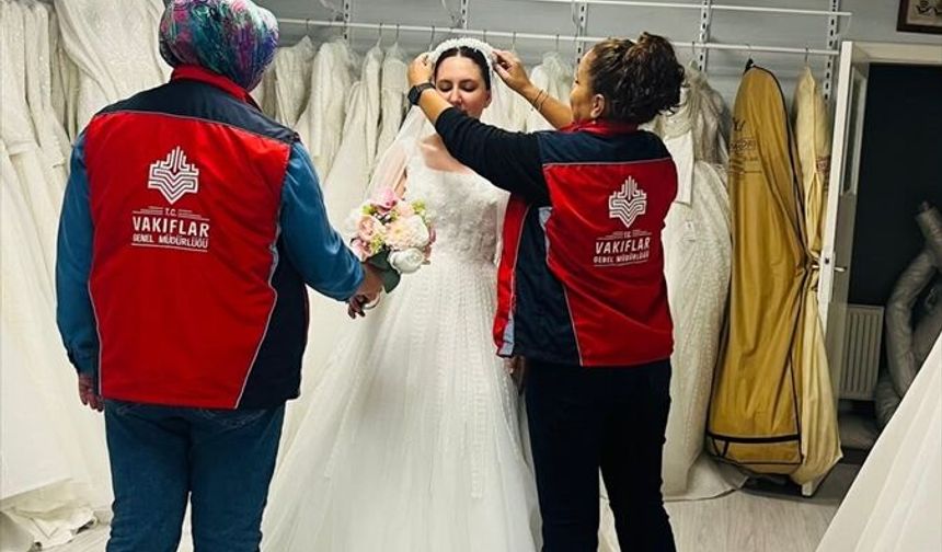 Vakıflar Bölge Müdürlüğünden evlenecek gençlere gelinlik yardımı