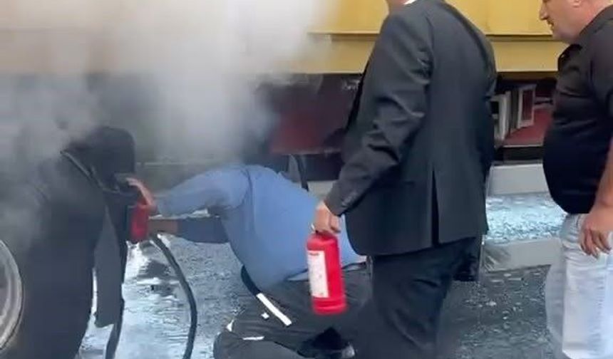 Yanan tıra ilk müdahale vatandaşlardan geldi