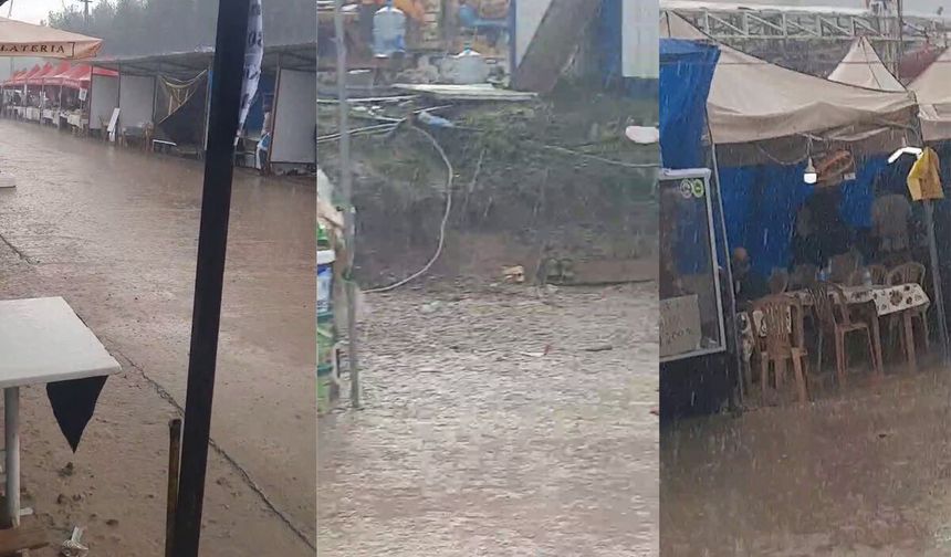 Boyabat Panayırı sağanağa teslim oldu!