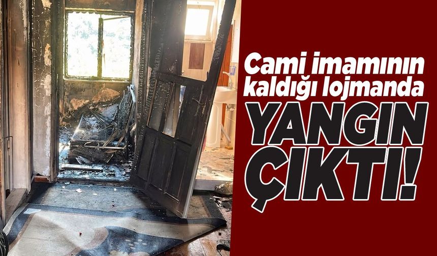 Cami imamının kaldığı lojmanda yangın çıktı