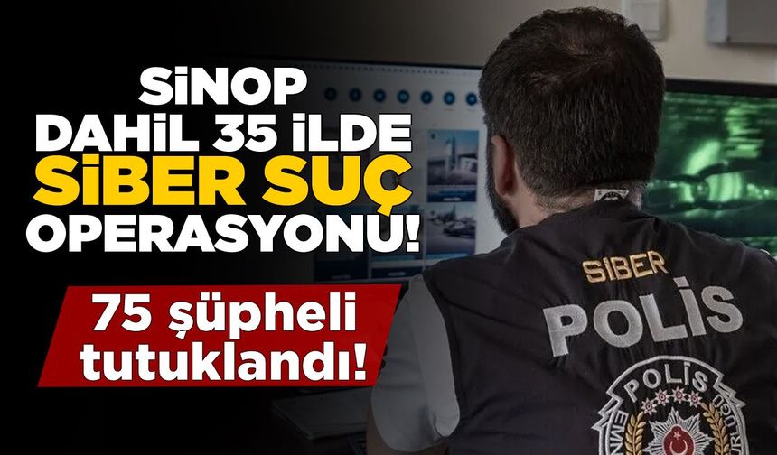 Sinop dahil 35 ilde siber suç operasyonu