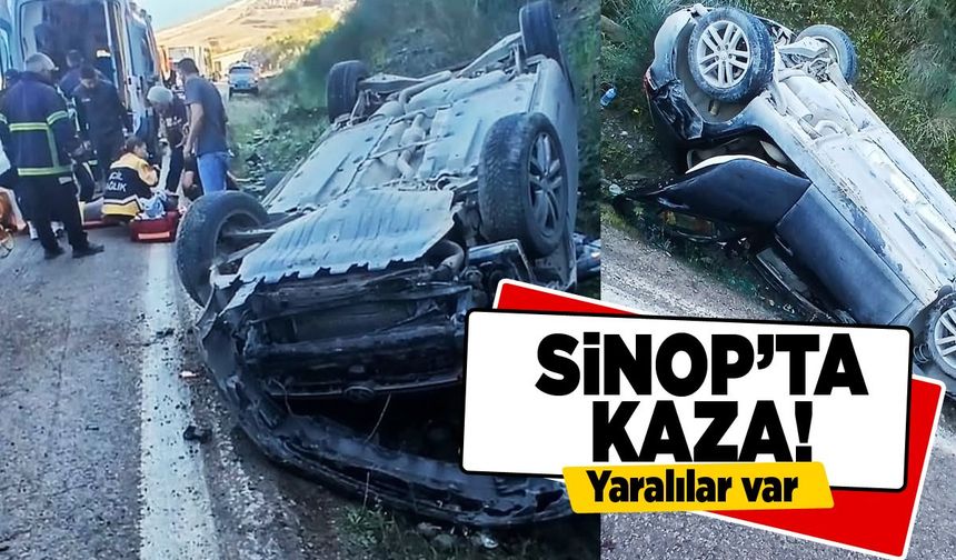 Yoldan çıkan otomobil takla attı: 2 yaralı var