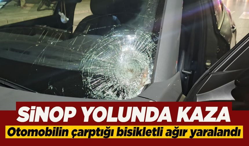Otomobilin çarptığı bisikletli ağır yaralandı