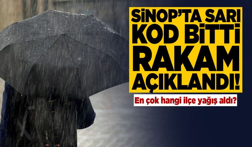 Sinop’ta sarı kodlu uyarı sona erdi