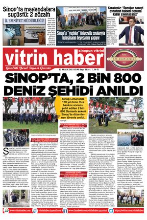 Vitrin Haber - Sinop Haberleri - 01.12.2023 Manşeti