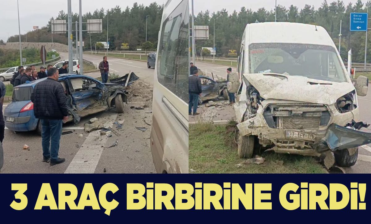 Üç araç kazaya karıştı